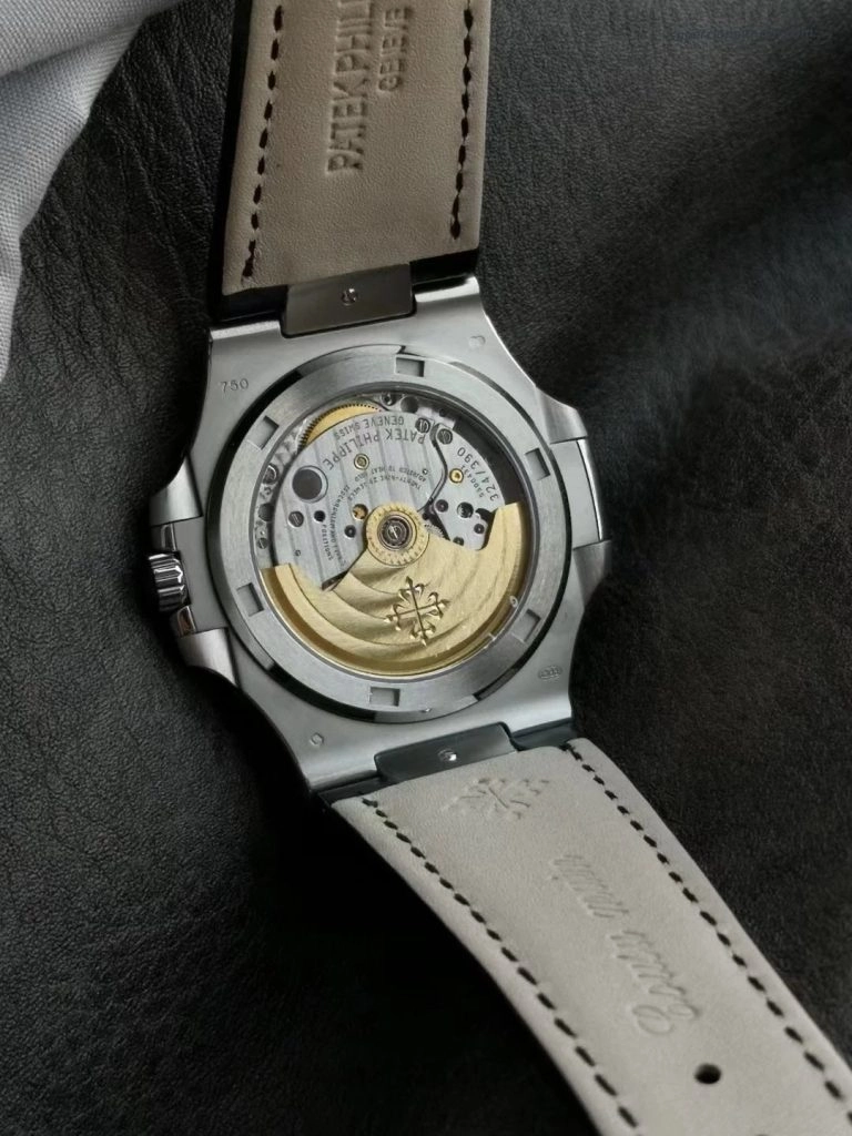 Super Clone Patek Philippe Nautilus 5711G-001 mit ultraflachem Edelstahlgehäuse und Lederarmband 40 mm