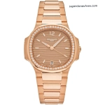 Premium Replica Uhr Patek Philippe Nautilus 7118/1200R-010 Roségold mit Diamantbesatz 35,2 mm