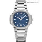 Premium Replica Uhr Patek Philippe Nautilus 7118/1A-001 mit blauem Zifferblatt und Edelstahlband 35,2 mm