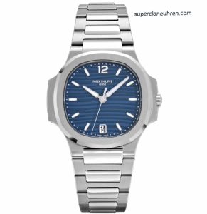 Premium Replica Uhr Patek Philippe Nautilus 7118/1A-001 mit blauem Zifferblatt und Edelstahlband 35,2 mm