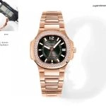Premium Replica Uhr Patek Philippe Nautilus 7010/1R-010 Roségold mit Diamantbesatz 32mm