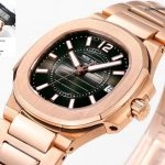 Premium Replica Uhr Patek Philippe Nautilus 7010/1R-010 Roségold mit Diamantbesatz 32mm