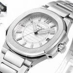 Premium Replica Uhr Patek Philippe Nautilus 7010-1g-001 aus Edelstahl mit Diamantbesatz 32mm