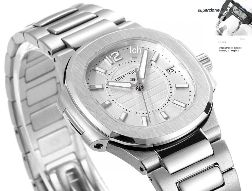 Premium Replica Uhr Patek Philippe Nautilus 7010-1g-001 aus Edelstahl mit Diamantbesatz 32mm