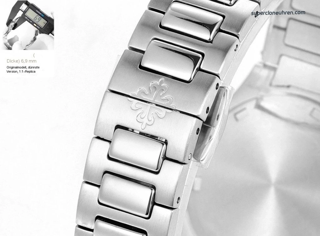 Premium Replica Uhr Patek Philippe Nautilus 7010-1g-001 aus Edelstahl mit Diamantbesatz 32mm