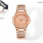 Premium Replica Uhr Patek Philippe Nautilus 7010/1R-012 Roségold mit Diamantbesatz 32 mm