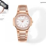 Premium Replica Uhr Patek Philippe Nautilus 7010/1R-001 Roségold mit Diamantbesatz 32mm