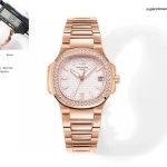 Premium Replica Uhr Patek Philippe Nautilus 7010/1R-011 Roségold mit Diamantbesatz 32 mm