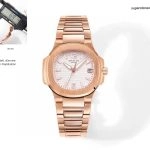 Premium Replica Uhr Patek Philippe Nautilus 7010/1R-011 Roségold mit Diamantbesatz 32 mm