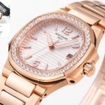 Premium Replica Uhr Patek Philippe Nautilus 7010/1R-011 Roségold mit Diamantbesatz 32 mm