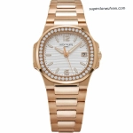 Premium Replica Uhr Patek Philippe Nautilus 7010/1R-011 Roségold mit Diamantbesatz 32 mm