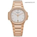 Premium Replica Uhr Patek Philippe Nautilus 7118/1200R-001 Roségold mit Diamantlünette 35,2 mm