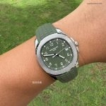 1:1 Super Clone Uhr Patek Philippe Aquanaut 5168G-010 Grünes Zifferblatt Fluorkautschuk Armband 42mm