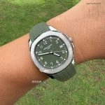 1:1 Super Clone Uhr Patek Philippe Aquanaut 5168G-010 Grünes Zifferblatt Fluorkautschuk Armband 42mm