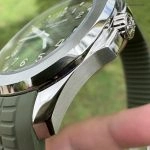 1:1 Super Clone Uhr Patek Philippe Aquanaut 5168G-010 Grünes Zifferblatt Fluorkautschuk Armband 42mm