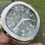 1:1 Super Clone Uhr Patek Philippe Aquanaut 5168G-010 Grünes Zifferblatt Fluorkautschuk Armband 42mm