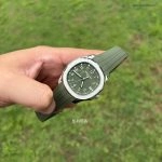 1:1 Super Clone Uhr Patek Philippe Aquanaut 5168G-010 Grünes Zifferblatt Fluorkautschuk Armband 42mm