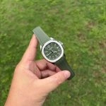 1:1 Super Clone Uhr Patek Philippe Aquanaut 5168G-010 Grünes Zifferblatt Fluorkautschuk Armband 42mm
