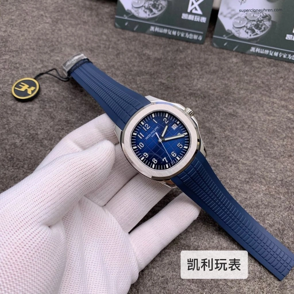 1:1 Super Clone Uhr Patek Philippe Aquanaut 5168G-001 Blaues Zifferblatt Edelstahl 42mm