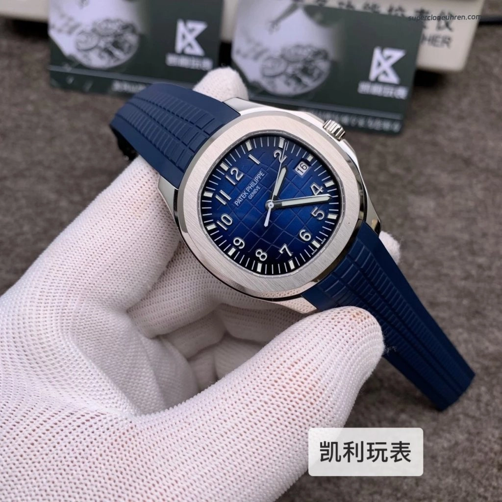 1:1 Super Clone Uhr Patek Philippe Aquanaut 5168G-001 Blaues Zifferblatt Edelstahl 42mm