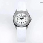 Premium Replica Uhr Patek Philippe Aquanaut 5267/200A-010 mit Diamantlünette und Kautschukband 38,8mm