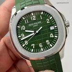 Premium Replica Uhr Patek Philippe Aquanaut 5168G-010 mit grünem Zifferblatt und Kautschukband 42mm
