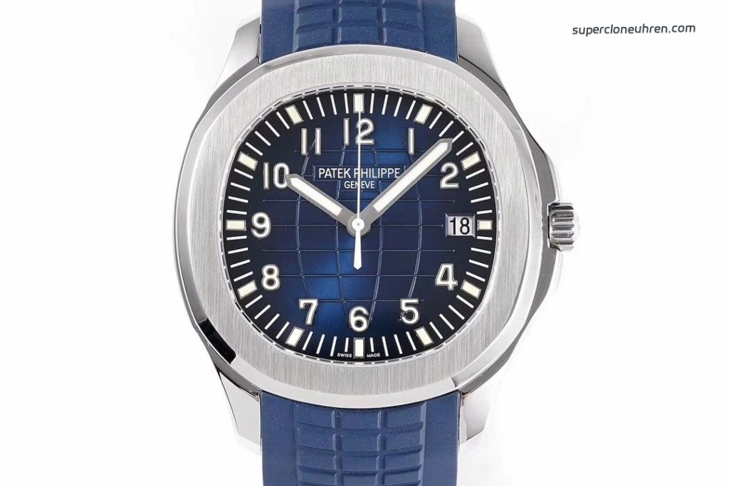 1:1 Super Clone Uhr Patek Philippe Aquanaut 5168G-001 Blaues Zifferblatt Kautschukband 42mm