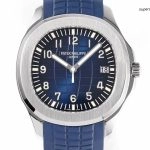 1:1 Super Clone Uhr Patek Philippe Aquanaut 5168G-001 Blaues Zifferblatt Kautschukband 42mm