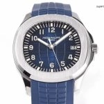 1:1 Super Clone Uhr Patek Philippe Aquanaut 5168G-001 Blaues Zifferblatt Kautschukband 42mm