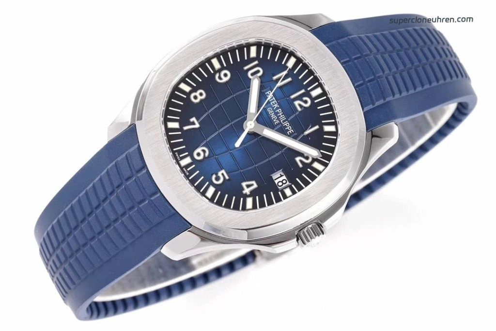 1:1 Super Clone Uhr Patek Philippe Aquanaut 5168G-001 Blaues Zifferblatt Kautschukband 42mm