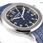 1:1 Super Clone Uhr Patek Philippe Aquanaut 5168G-001 Blaues Zifferblatt Kautschukband 42mm