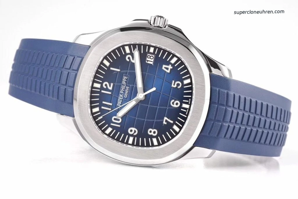 1:1 Super Clone Uhr Patek Philippe Aquanaut 5168G-001 Blaues Zifferblatt Kautschukband 42mm