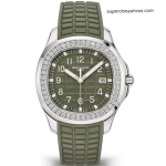 Premium Replica Uhr Patek Philippe Aquanaut 5267/200A-011 mit Diamantlünette und Kautschukband 38,8 mm