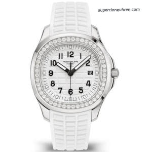Premium Replica Uhr Patek Philippe Aquanaut 5267/200A-010 mit Diamantlünette und Kautschukband 38,8mm
