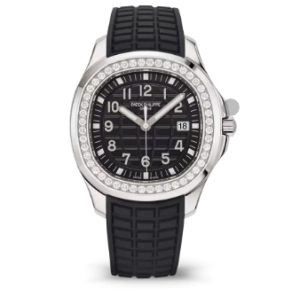 Premium Replica Uhr Patek Philippe Aquanaut 5267/200A-001 mit Diamantlünette und Kautschukband 38,8 mm