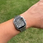 1:1 Super Clone Uhr Cartier Santos WSSA0037 Grau Zifferblatt Edelstahl Herrenuhr 39,8 mm