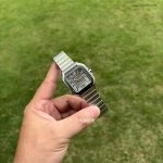 1:1 Super Clone Uhr Cartier Santos WSSA0037 Grau Zifferblatt Edelstahl Herrenuhr 39,8 mm