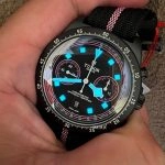 1:1 Super Clone Uhr Tudor Fastrider Black Shield Chronograph 25827KNRS Schwarz-Rosa Karbon 43mm