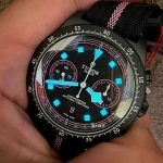 1:1 Super Clone Uhr Tudor Fastrider Black Shield Chronograph 25827KNRS Schwarz-Rosa Karbon 43mm