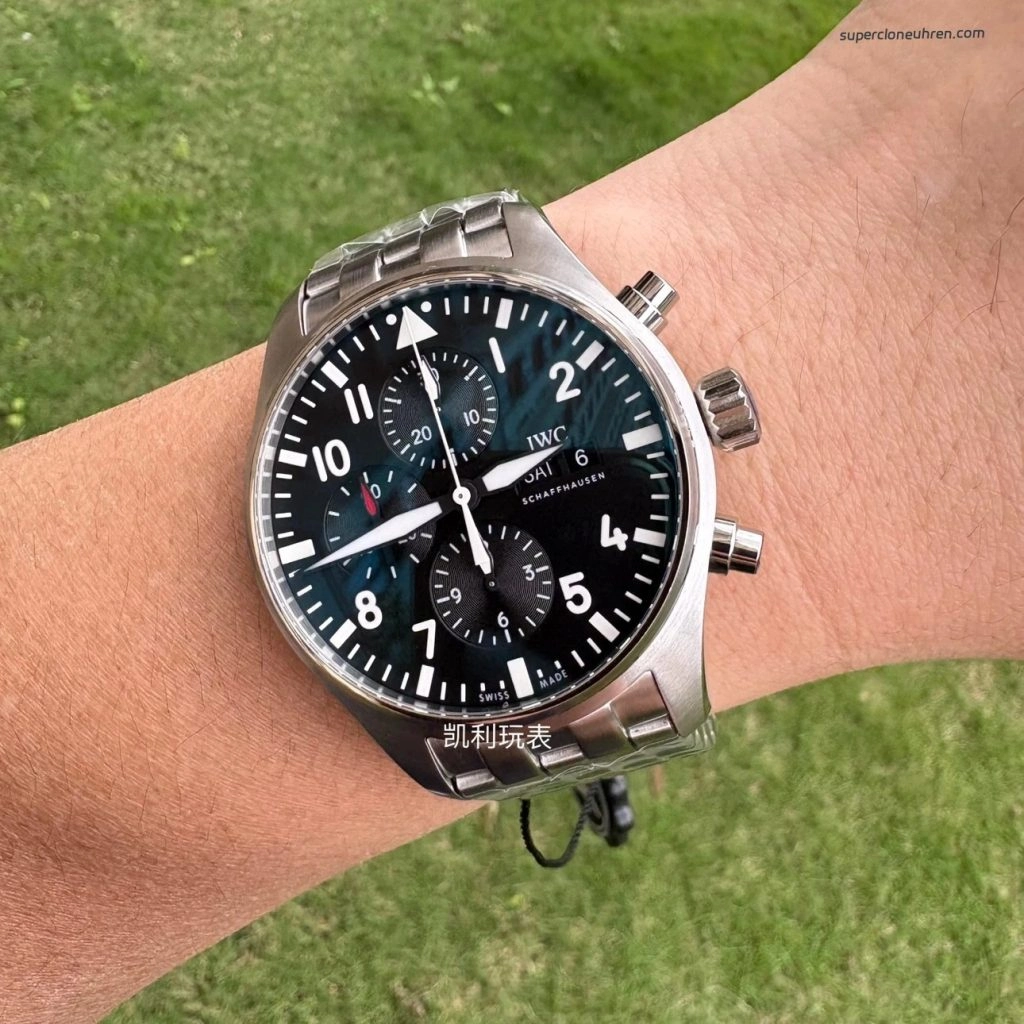 1:1 Super Clone Uhr IWC Pilot’s Watch Chronograph IW377710 Edelstahlarmband 43mm