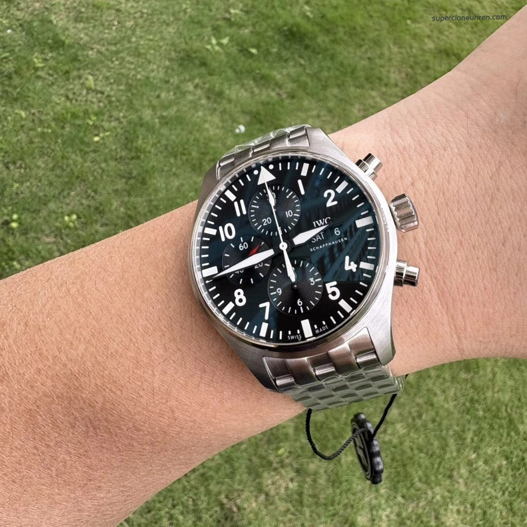 1:1 Super Clone Uhr IWC Pilot’s Watch Chronograph IW377710 Edelstahlarmband 43mm