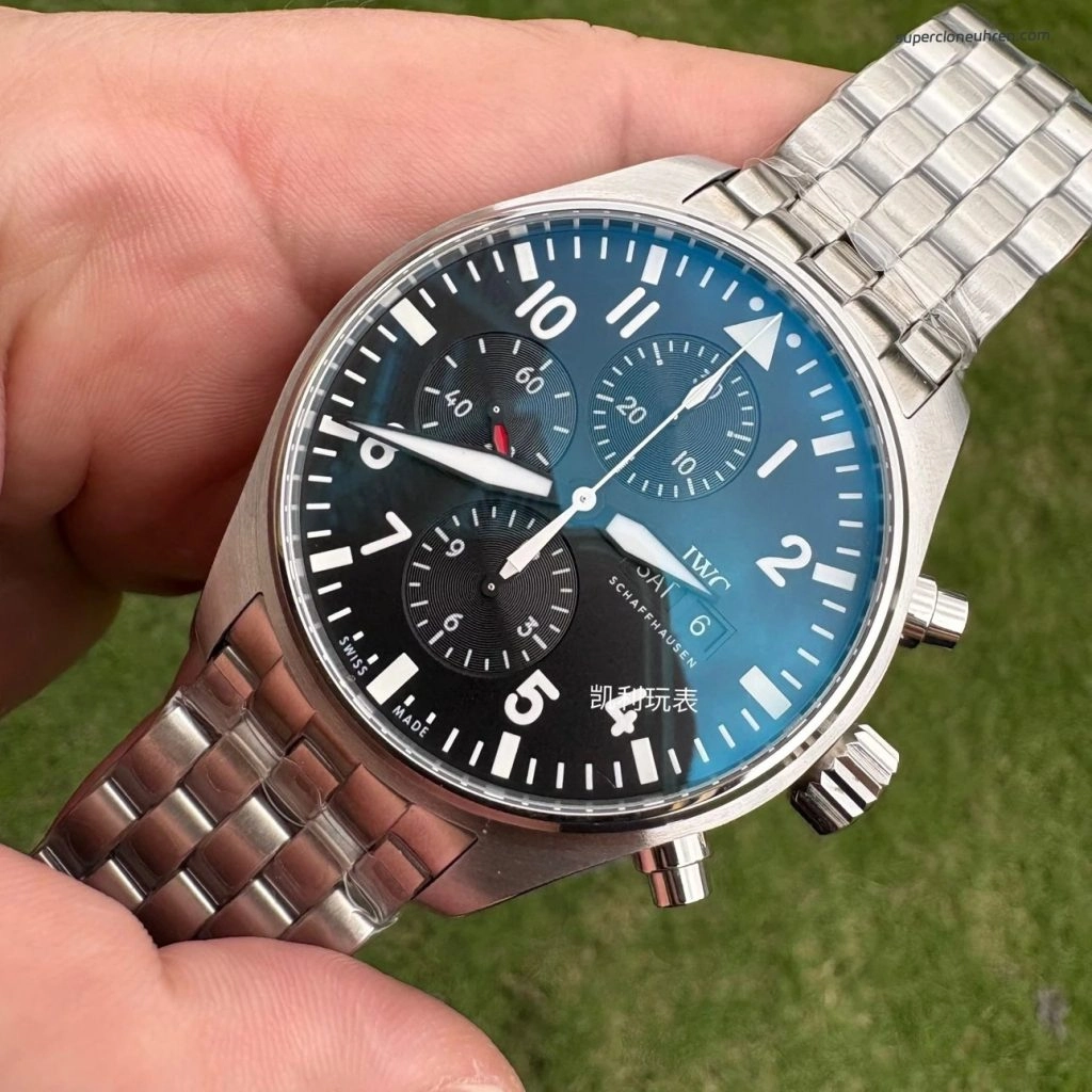 1:1 Super Clone Uhr IWC Pilot’s Watch Chronograph IW377710 Edelstahlarmband 43mm