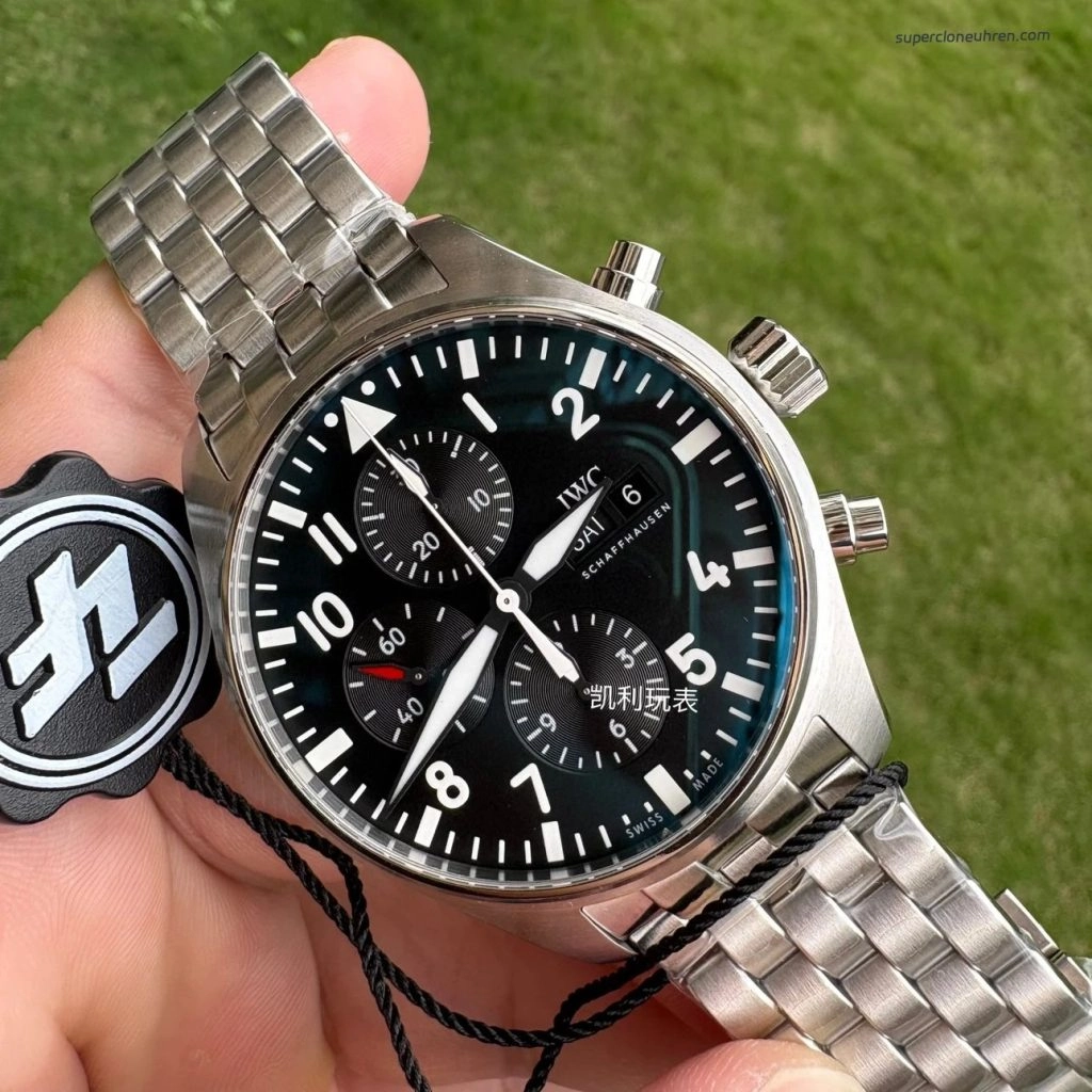 1:1 Super Clone Uhr IWC Pilot’s Watch Chronograph IW377710 Edelstahlarmband 43mm