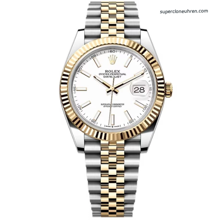 <span class="scu-card-title">1:1 Super Clone Uhr Rolex Datejust 126333-0016 Weißes Zifferblatt 18K Gold Jubilé-Band 41mm</span><div class="wpkj-loop-price"><span class="wpkj-loop-currency">€</span><span class="wpkj-loop-amount">700</span></div>