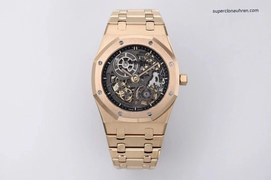 1:1 Super Clone Uhr Audemars Piguet Royal Oak 16204OR.OO.1240OR.03 Roségold Skelett 39mm