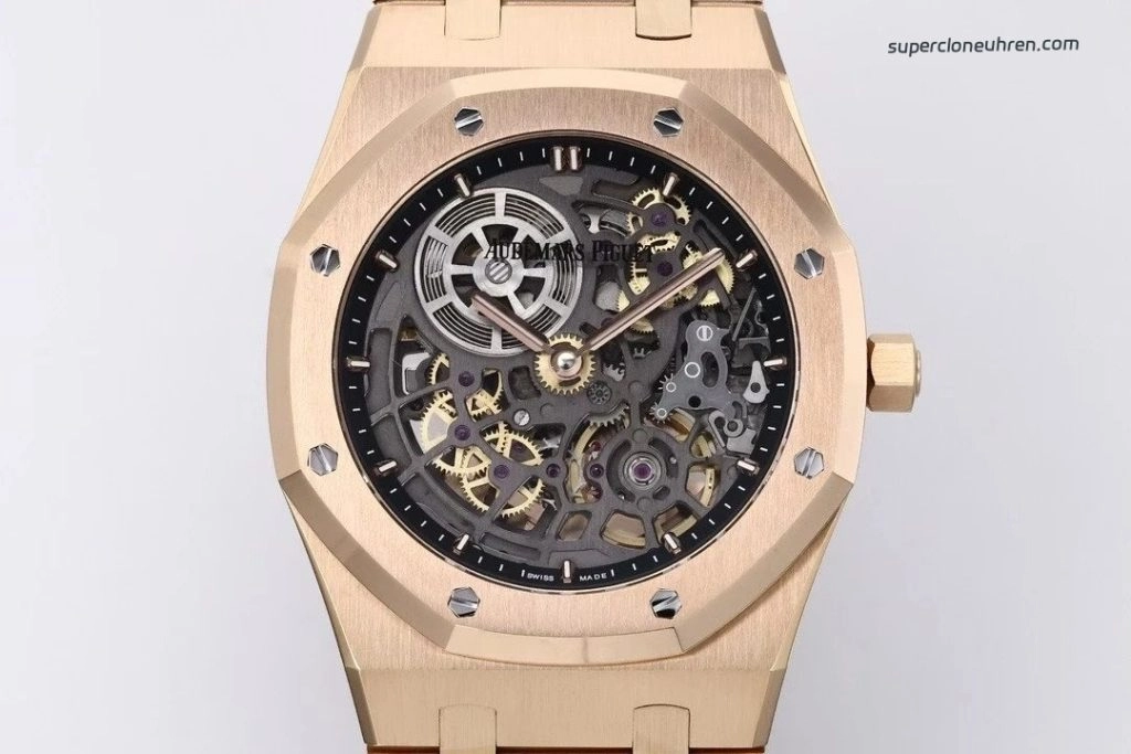 1:1 Super Clone Uhr Audemars Piguet Royal Oak 16204OR.OO.1240OR.03 Roségold Skelett 39mm