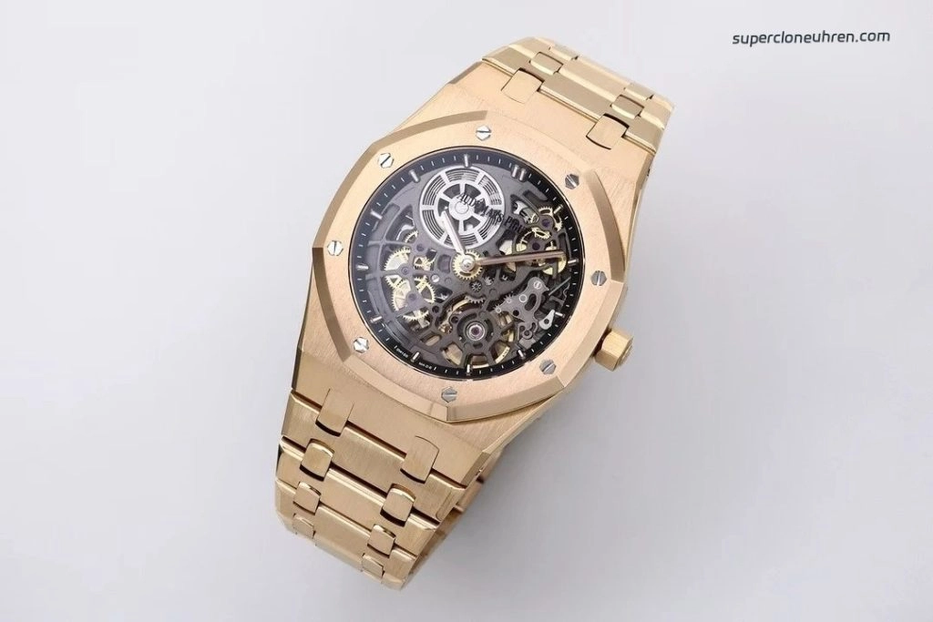 1:1 Super Clone Uhr Audemars Piguet Royal Oak 16204OR.OO.1240OR.03 Roségold Skelett 39mm