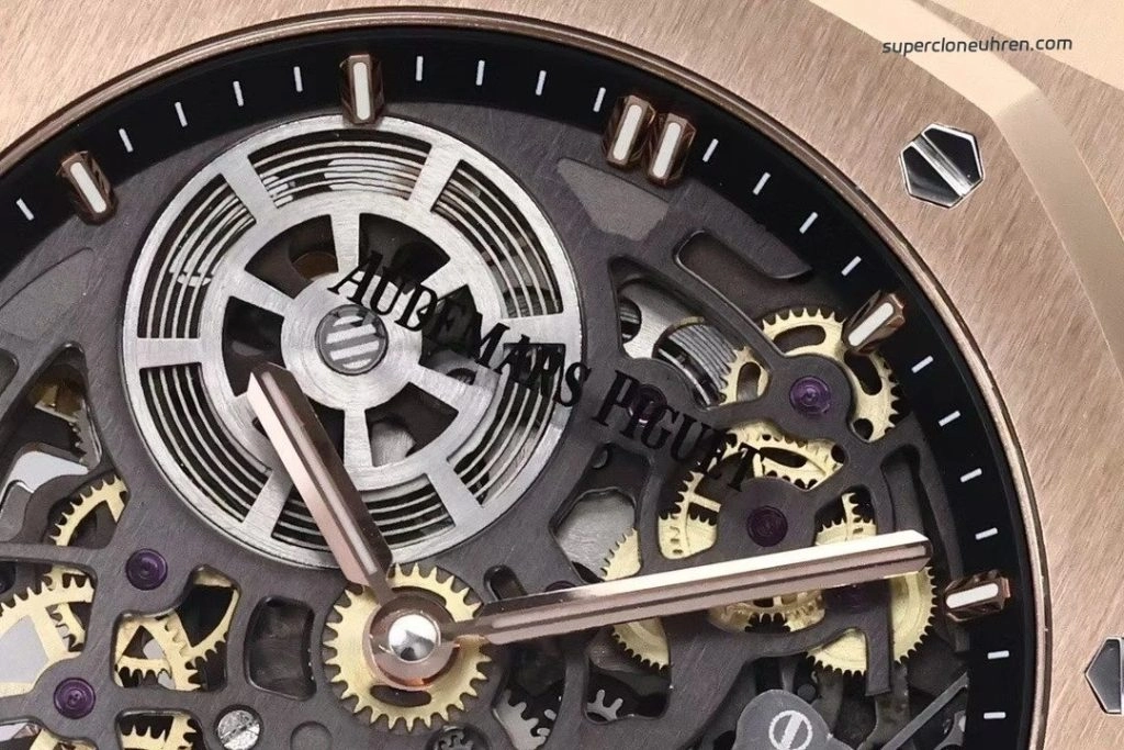 1:1 Super Clone Uhr Audemars Piguet Royal Oak 16204OR.OO.1240OR.03 Roségold Skelett 39mm