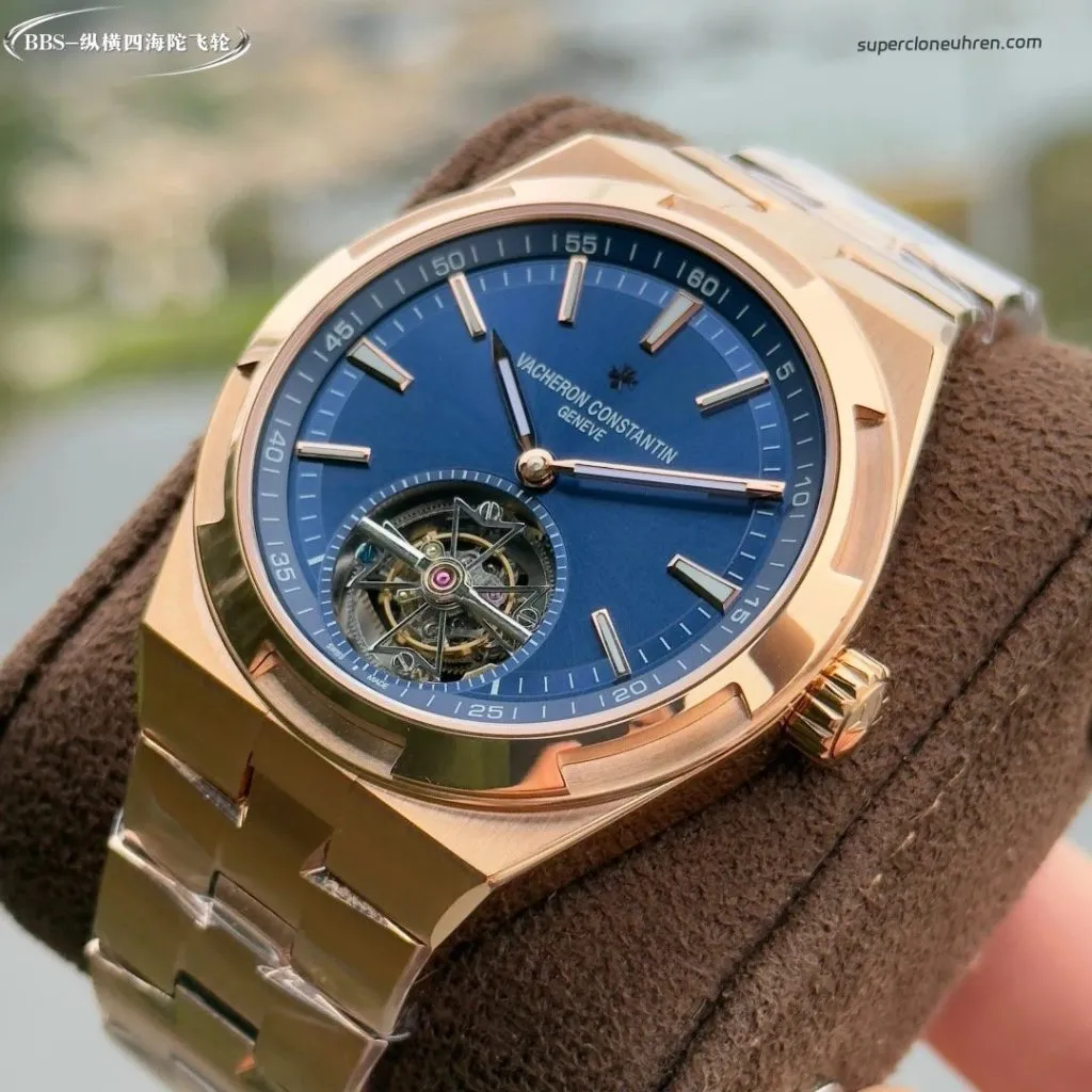 1:1 Super Clone Uhr Vacheron Constantin Overseas Tourbillon 6000V Roségold 42,5 mm