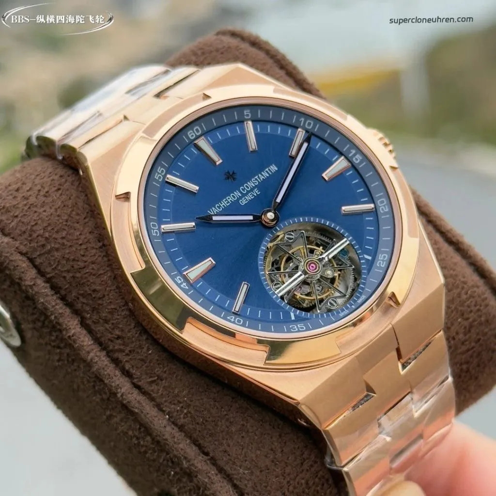 1:1 Super Clone Uhr Vacheron Constantin Overseas Tourbillon 6000V Roségold 42,5 mm